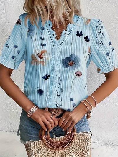 Ava - Blusa de Primavera con Escote en V y Comodidad Ligera