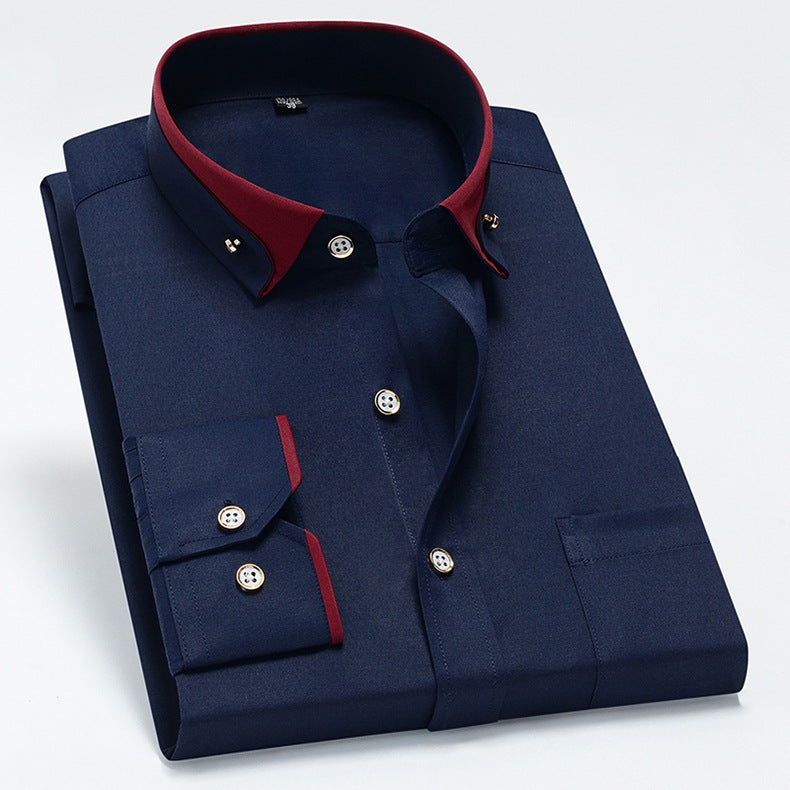 Tanner - Camisa casual de manga larga con bolsillo para hombres