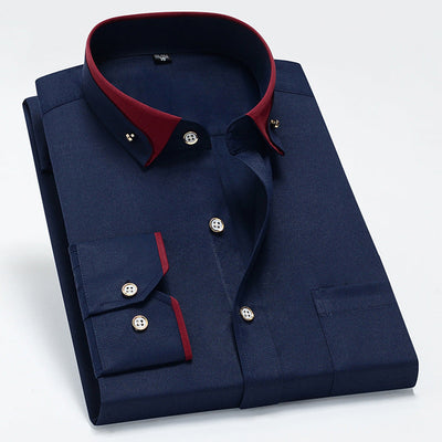 Tanner - Camisa casual de manga larga con bolsillo para hombres