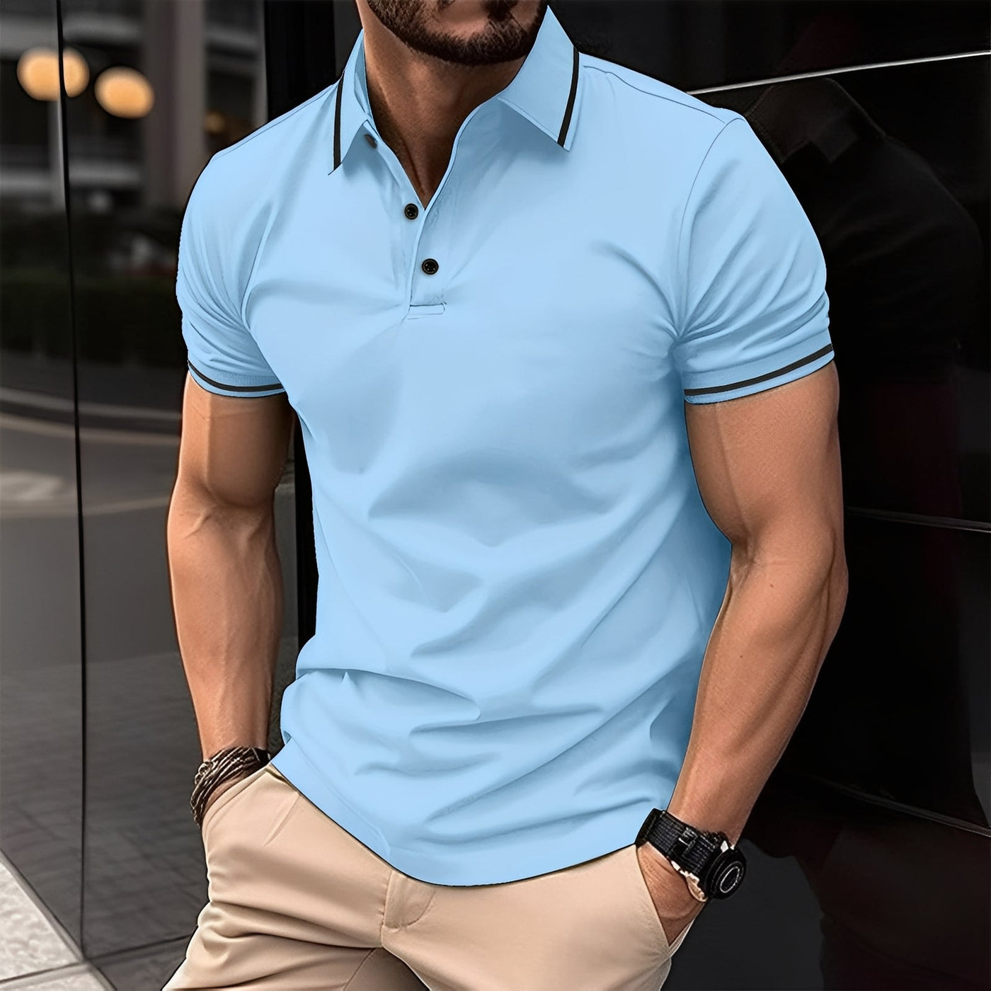 Mervyn - Camiseta polo deportiva de manga corta casual para hombres