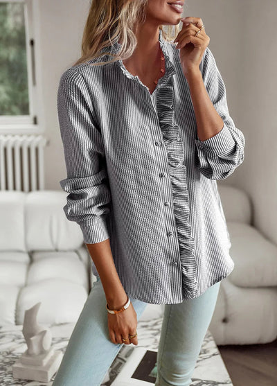 Bridgette - Blusa elegante con volantes para mujer