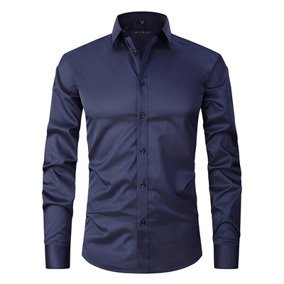 Elton - Camisa formal ajustada y elástica para hombres