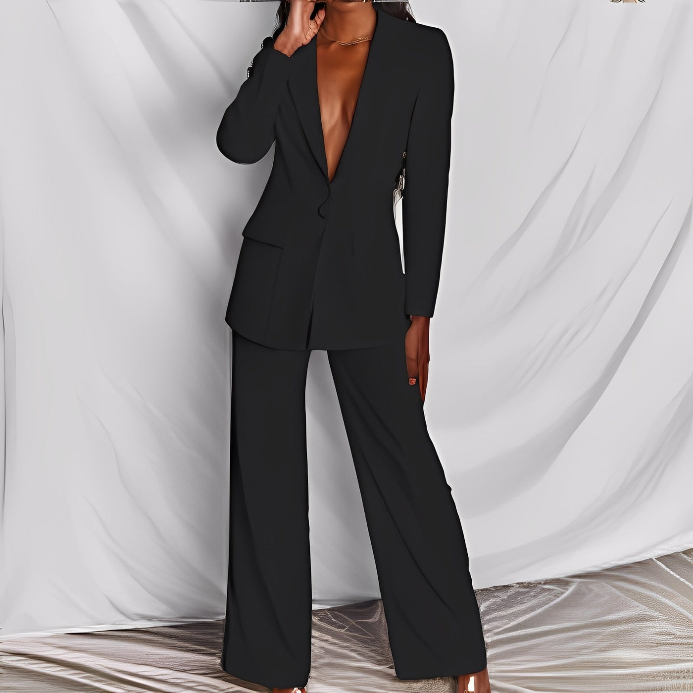 Darcey - Conjunto de blazer y pantalón casual y formal para mujeres