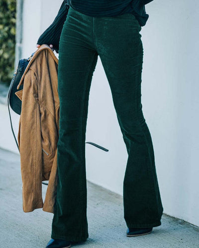 Susanne - Cómodo Pantalón Acampanado de Pana para Mujeres