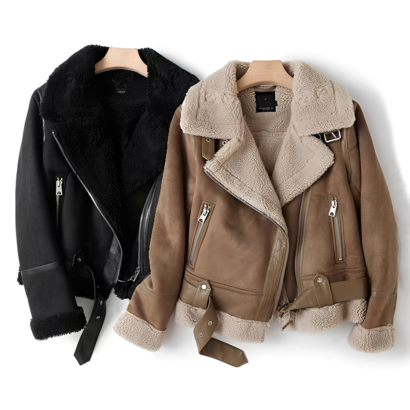Serrena - Cálida, suave chaqueta de cuero para mujeres