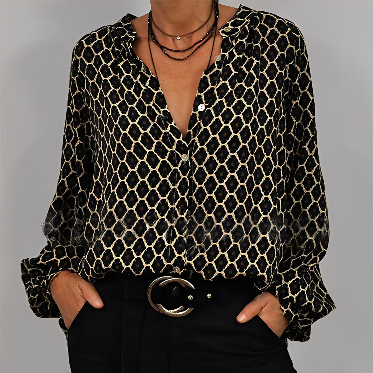 Raegan - Camiseta de manga larga casual y elegante para mujer