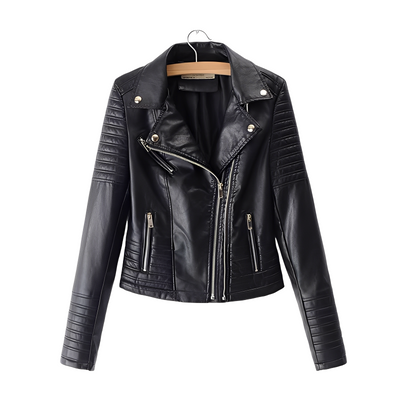 Cherie - Elegante chaqueta de cuero ajustada para mujeres