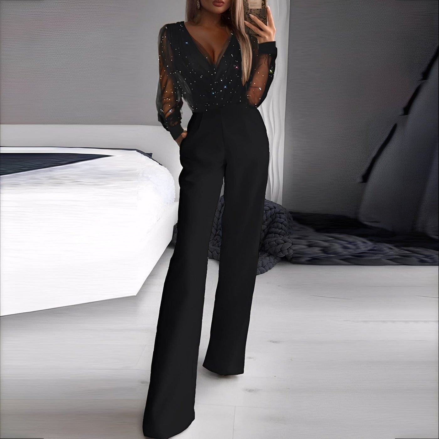 Morgana - Elegante mono con pierna ancha para mujeres