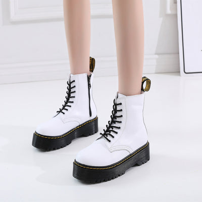 Miriam - Botas de cuero elegantes con suela gruesa para mujeres