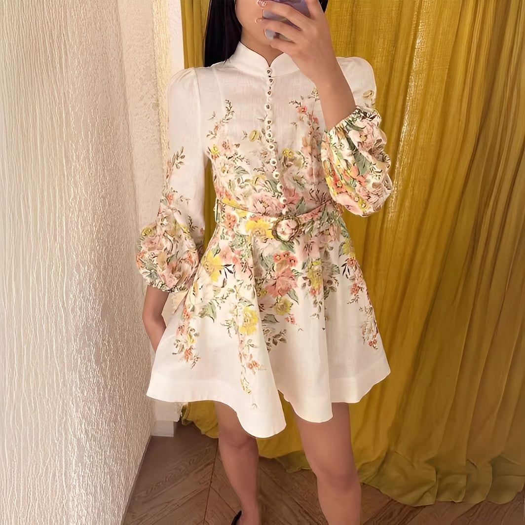 Debra - Elegante vestido corto con botonadura para mujeres