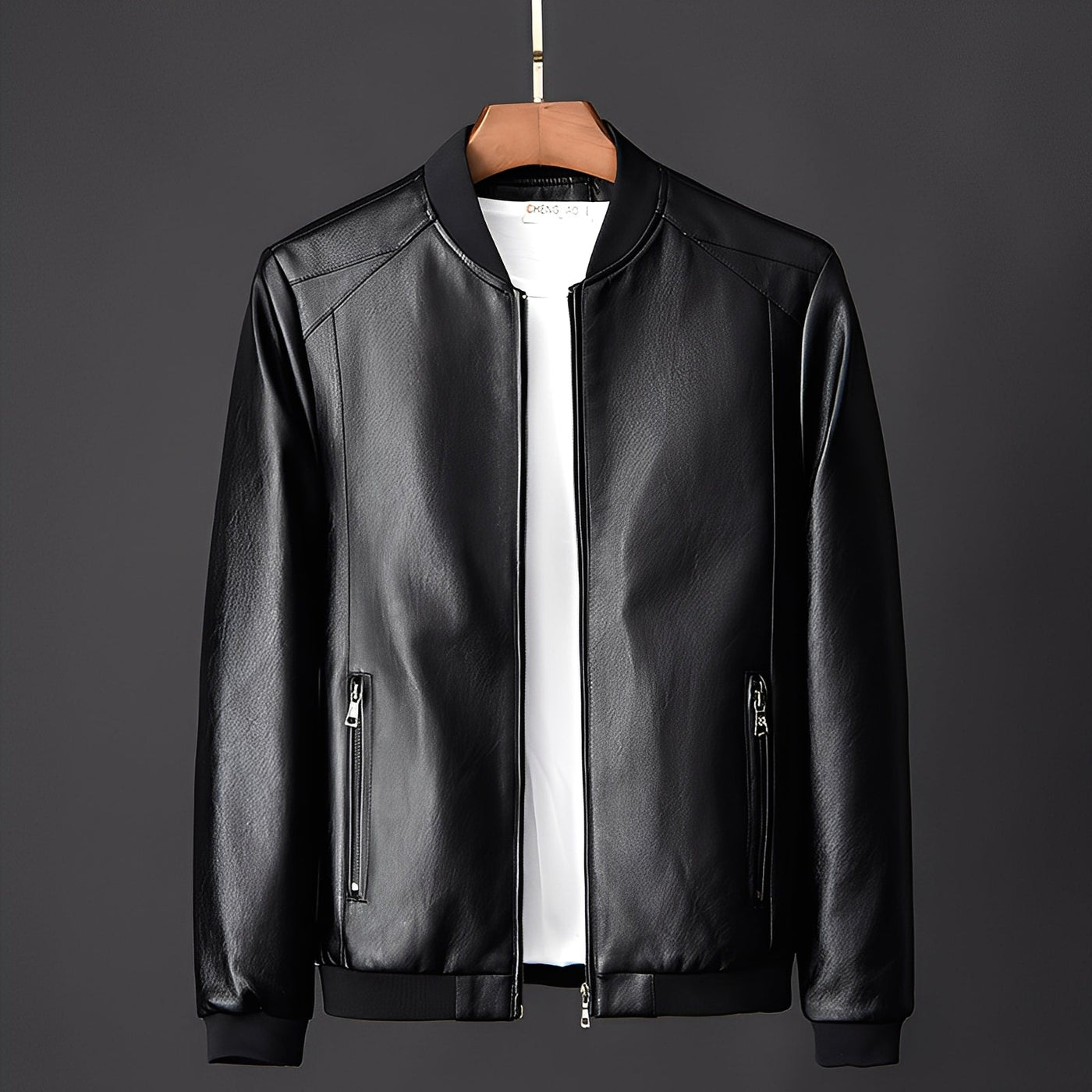 Jeremy - Elegante chaqueta de cuero de motociclista para hombres