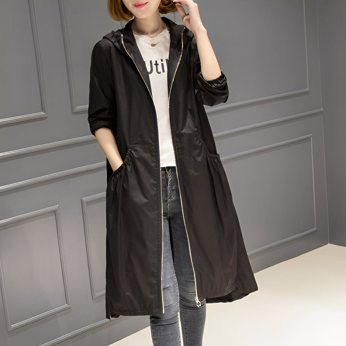 Margarette - Elegante impermeable con capucha para mujeres