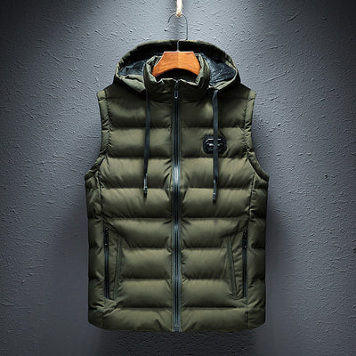 Davin - Chaleco moderno de polar con capucha para hombres