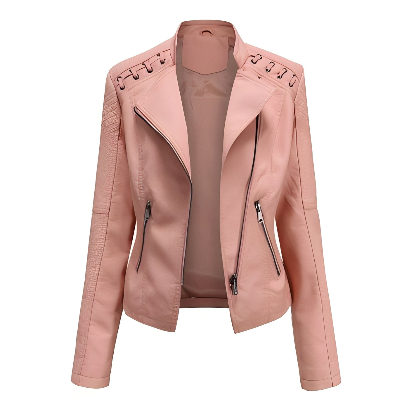 Narelle - Elegante, estrecha chaqueta corta de cuero para mujeres