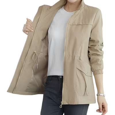 Gwenda - Elegante chaqueta con cintura ajustable para mujeres