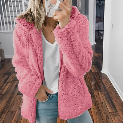 Blaire - Abrigo Casual con Capucha de Piel de Oso para Mujeres