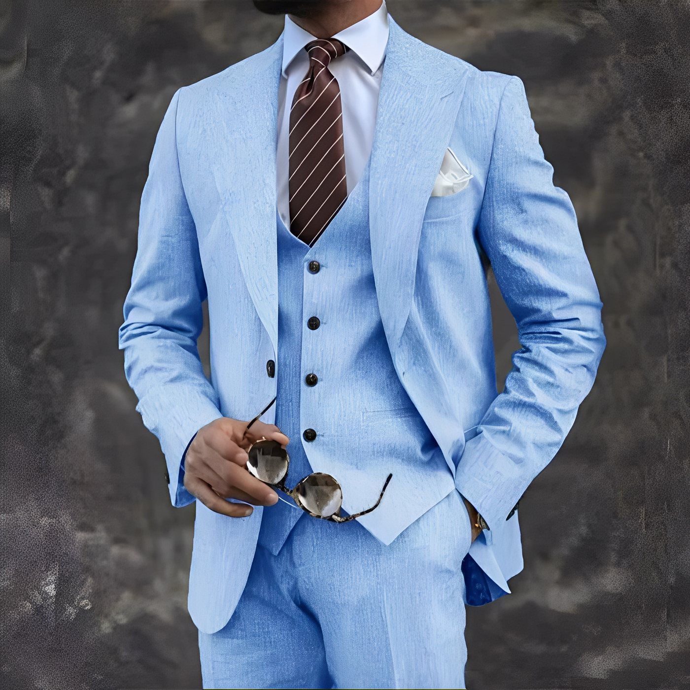 Elwyn - Traje casual y formal de tres piezas para hombres