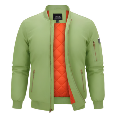 Maynerd - Chaqueta bomber con bolsillos con cremallera para hombres