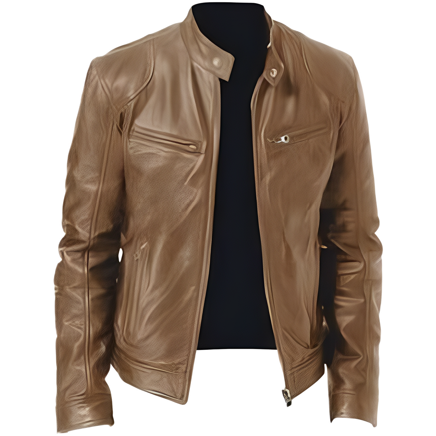 Crawford - Chaqueta de cuero ajustada y casual para hombres