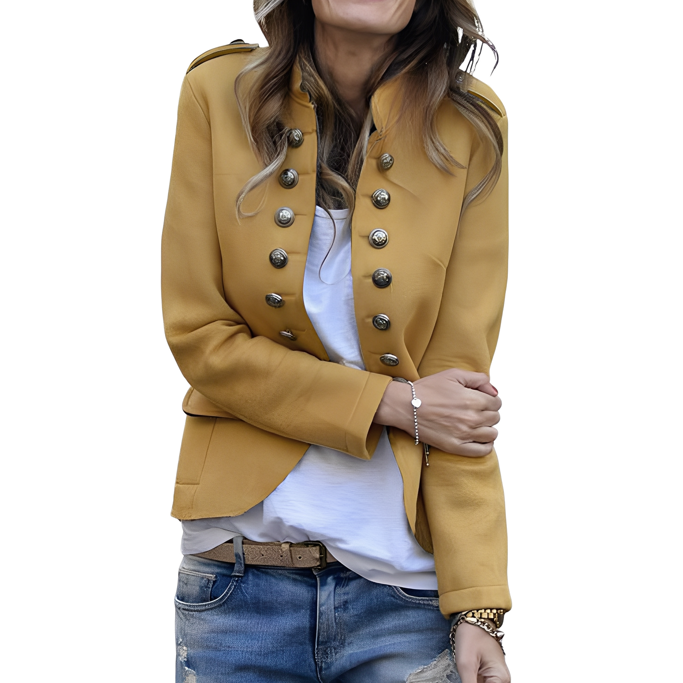 Rhoda - Elegante Blazer con Cuello Alto para Mujer