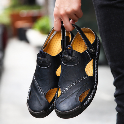 Elroy - Elegantes sandalias ortopédicas de cuero para hombres