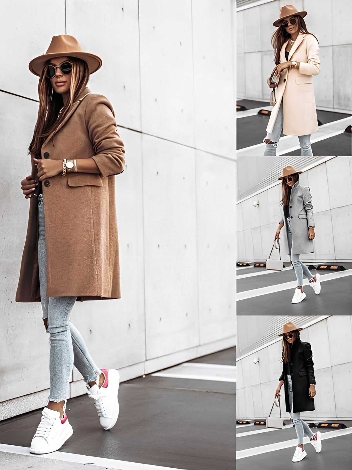 Rhetta - Elegante abrigo de lana con botones para mujeres