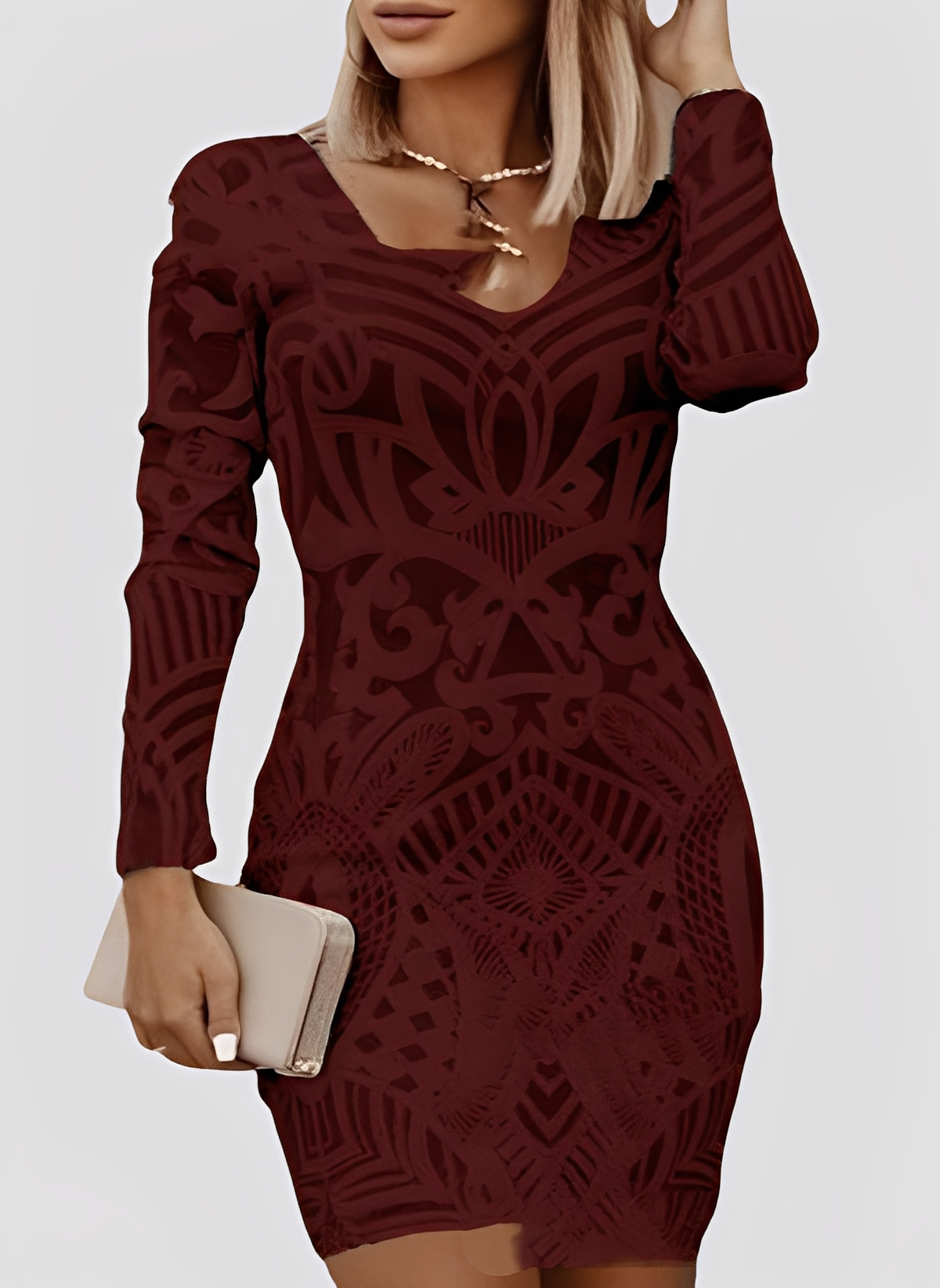 Caitlyn - Elegante vestido ajustado de manga larga para mujeres