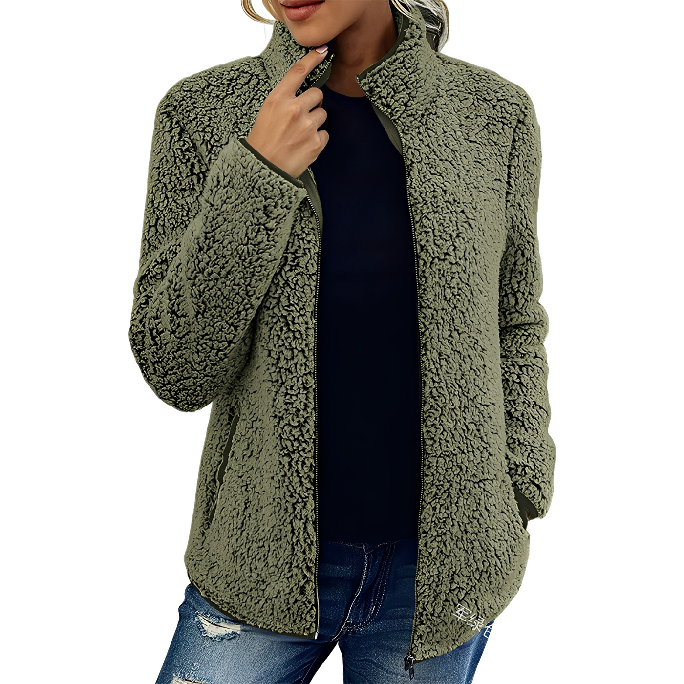 Alethea - Elegante abrigo de terciopelo polar para mujer