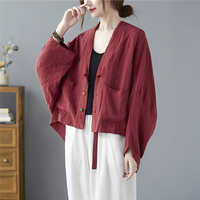 Shelia - Cardigan corto holgada con bolsillos