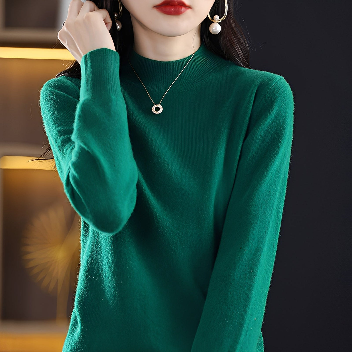 Natille - Suéter casual de cachemir de lana para mujer