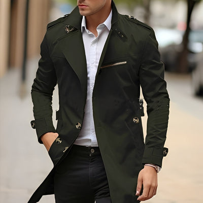Derrick - Trench elegante con solapas para hombres