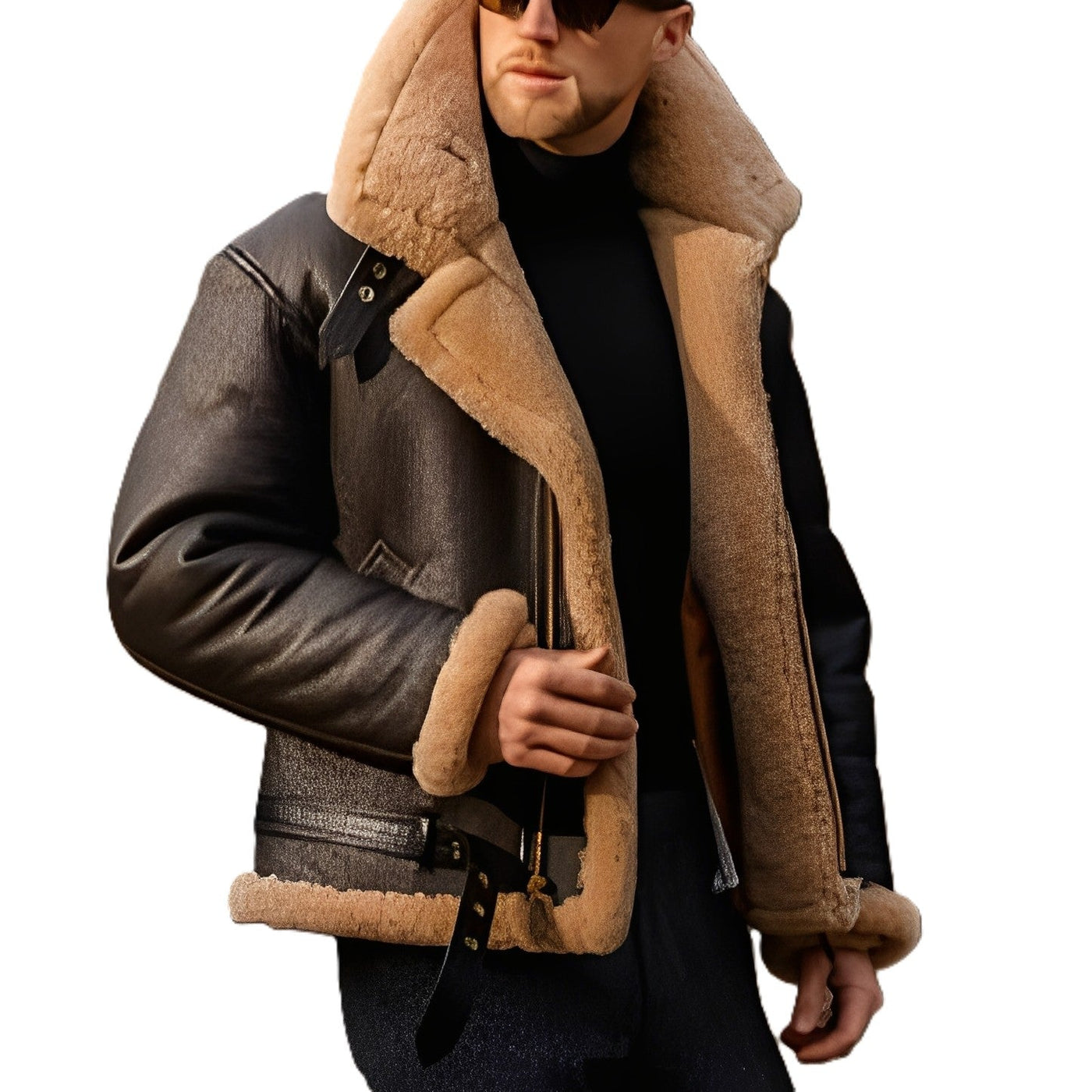 Kolby - Robusta, gruesa chaqueta de cuero para hombres