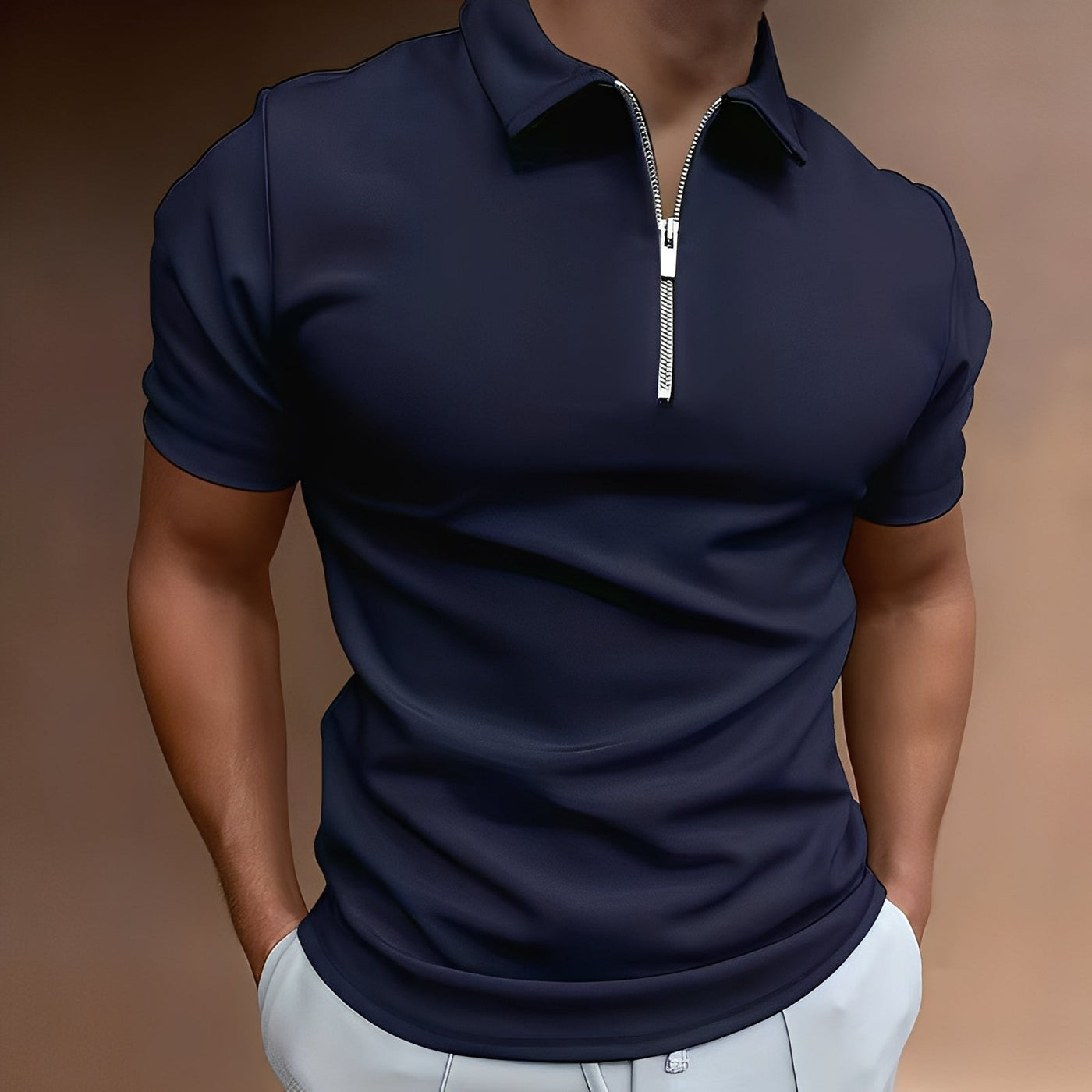 Hubert - Estiloso Polo con Cremallera para Hombres