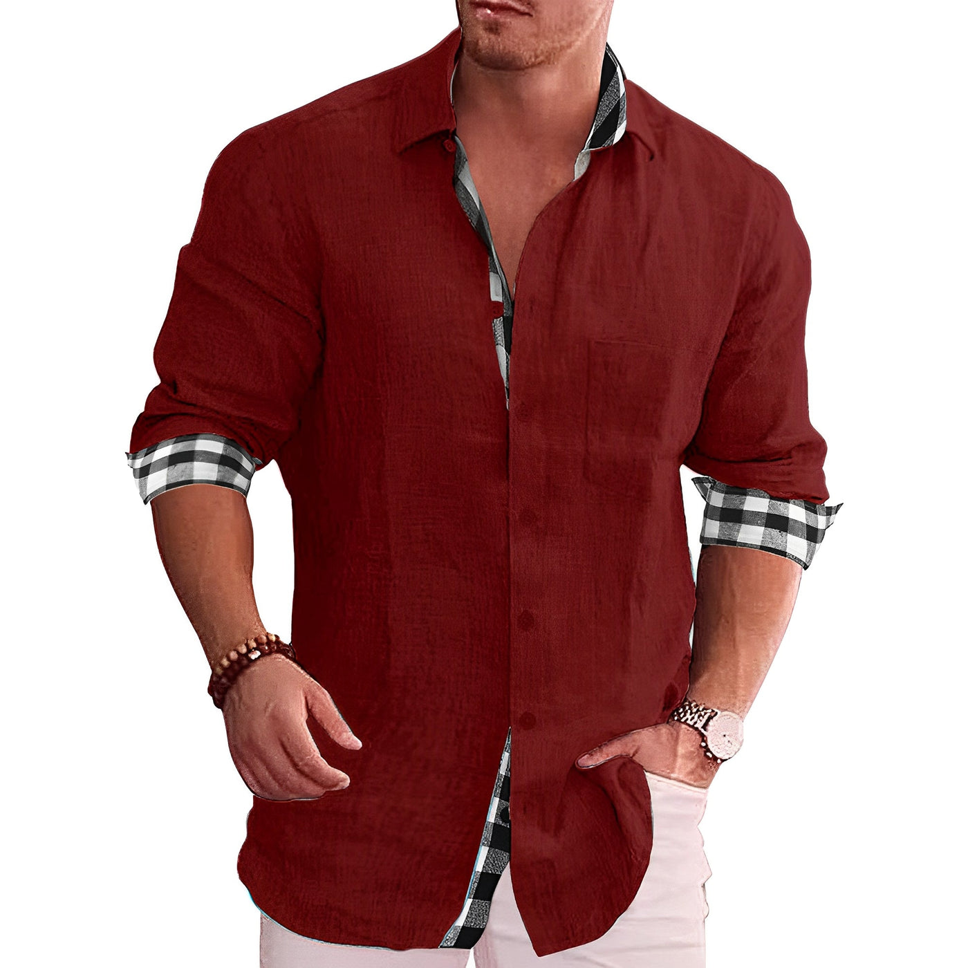 Elwood - Camisa de Manga Larga Elegante para Hombres