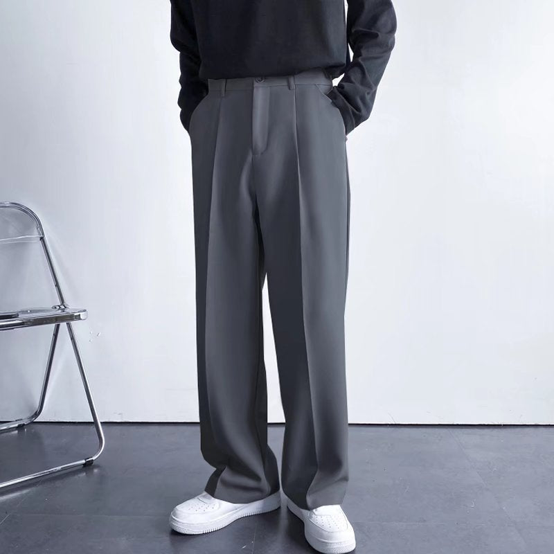 Caleb - Pantalón elegante, holgadamente ajustado, recto para hombres