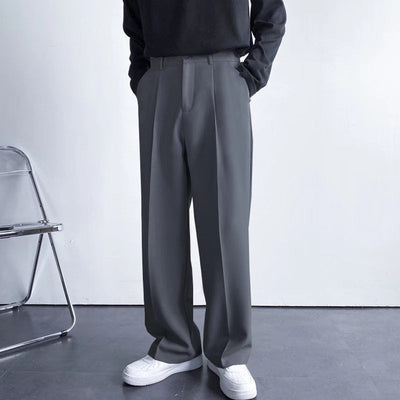 Caleb - Pantalón elegante, holgadamente ajustado, recto para hombres