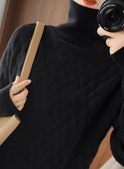 Ryanne - Jersey de cuello alto de casimir para mujeres