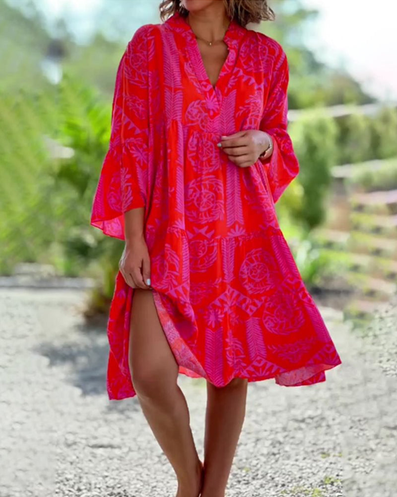 Mia – Vestido con estampado geométrico boho