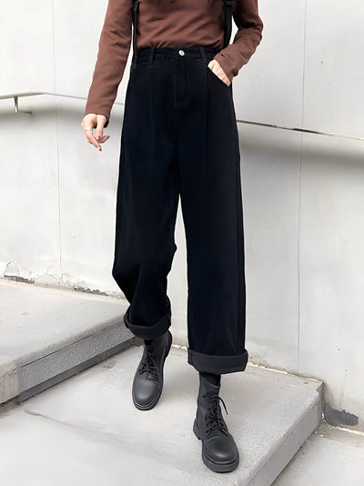 Shelbie - Pantalones clásicos de pana con pierna ancha para mujeres