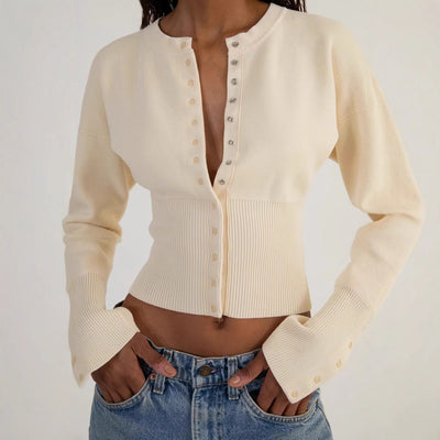 Reverie - Elegante top de punto corto para mujer
