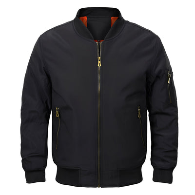 Maynerd - Chaqueta bomber con bolsillos con cremallera para hombres