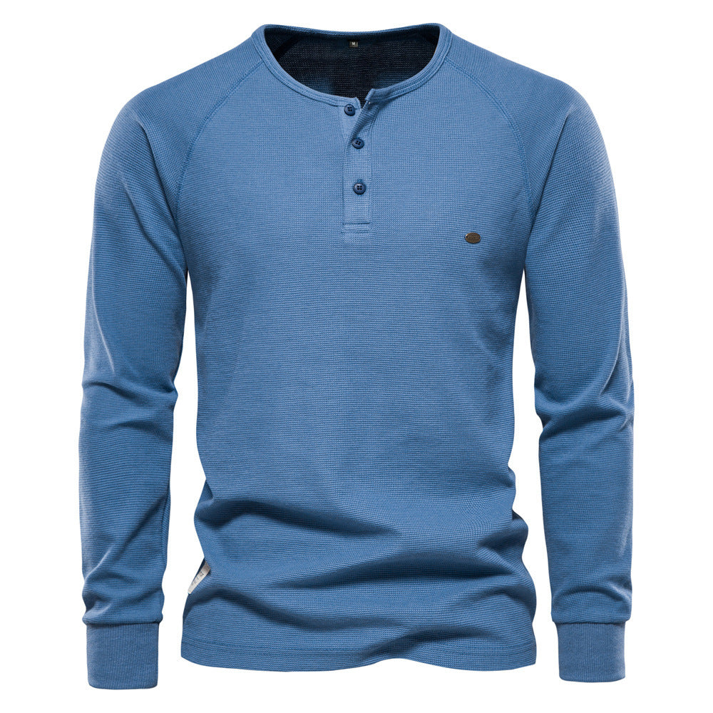 Jacob - Camisa Casual de Manga Larga de Waffle para Hombres