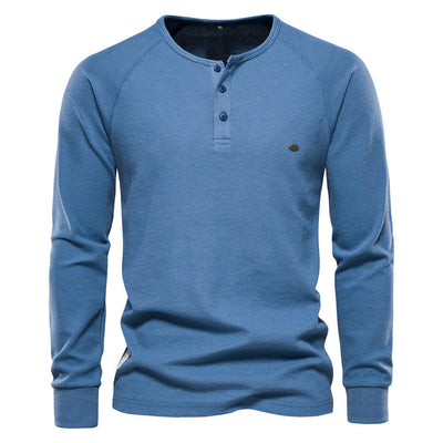 Jacob - Camisa Casual de Manga Larga de Waffle para Hombres