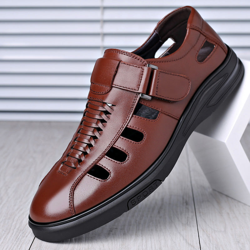 Nelson - Sandalias formales de cuero calado para hombres
