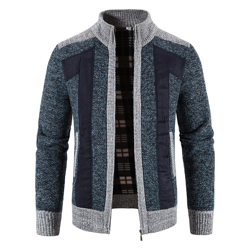 Domenic - Chaqueta de peluche con cremallera para hombres