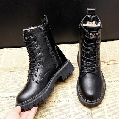 Melissa - Botas de invierno clásicas de cuero para mujer