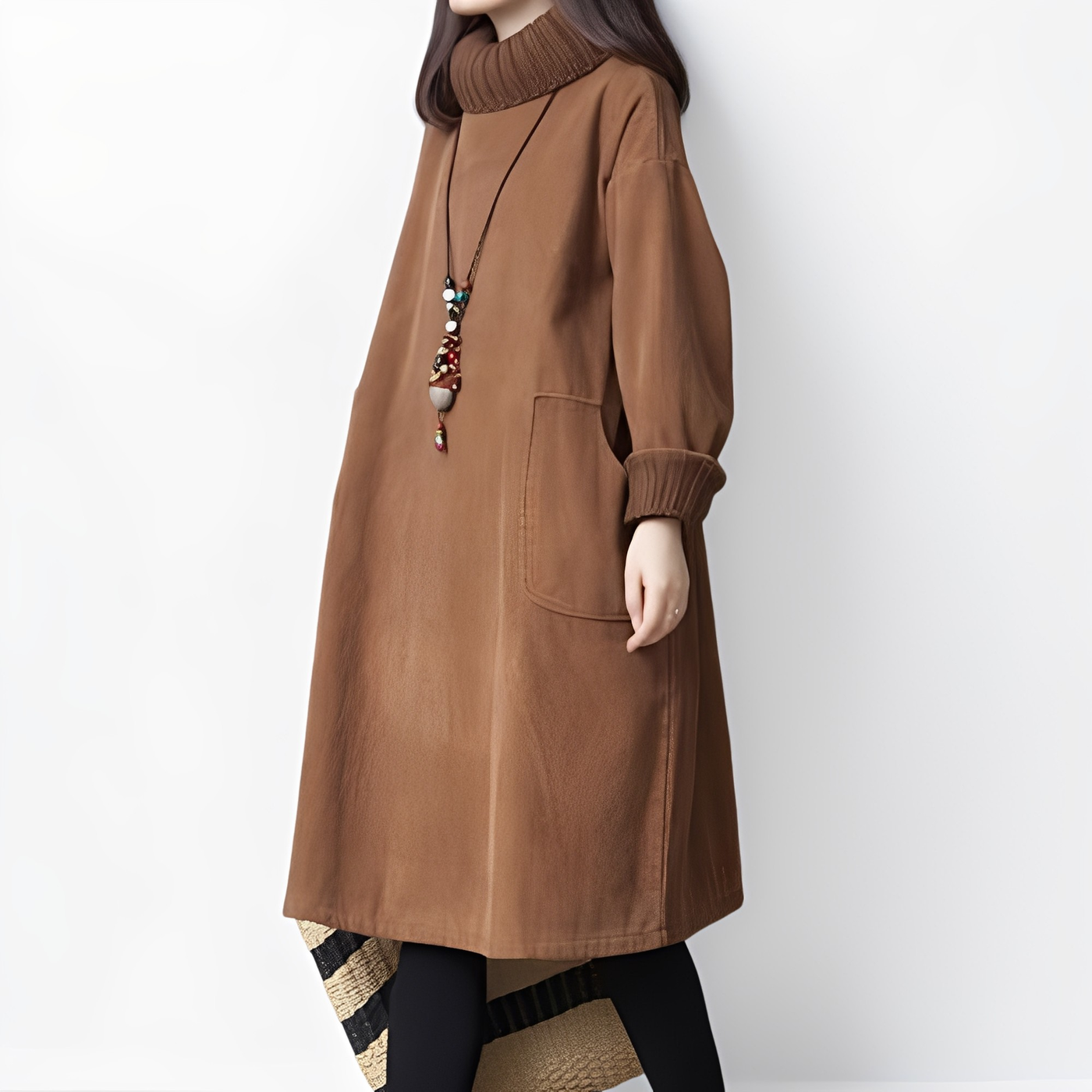 Elouise - Vestido de pana suelto con bolsillos para mujeres