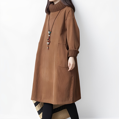 Elouise - Vestido de pana suelto con bolsillos para mujeres