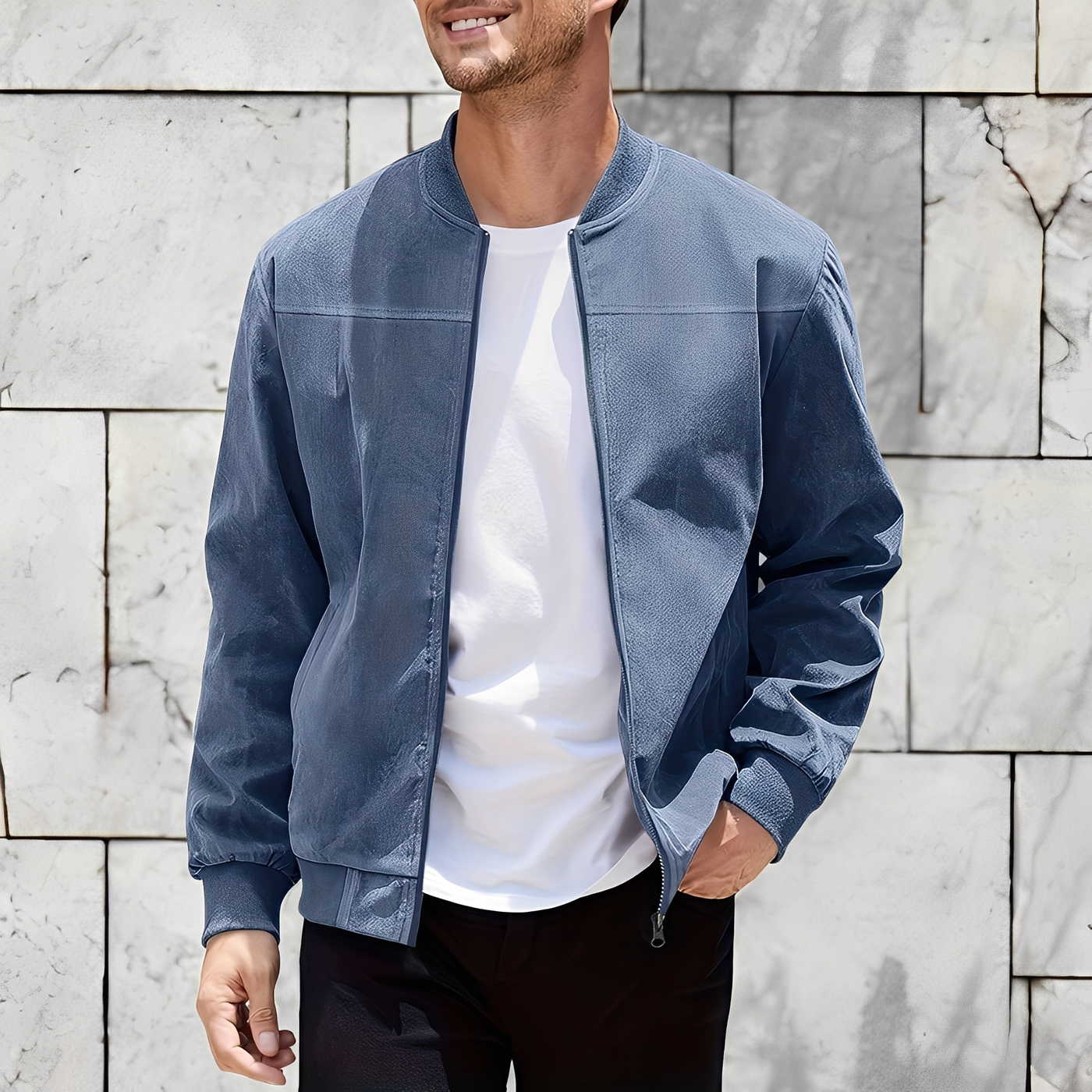 Easton - Clásica, elegante chaqueta de gamuza para hombres
