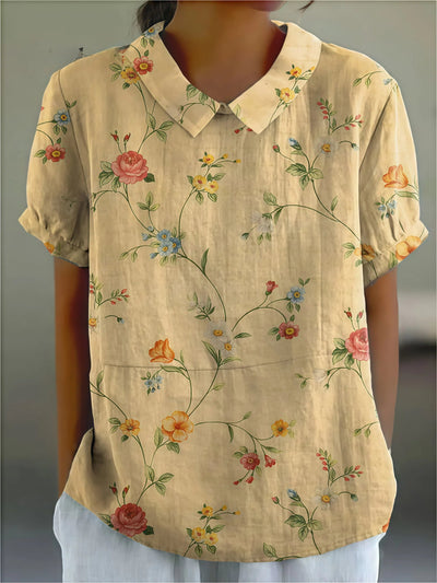 Alejandra - Camisa casual con estampado de flores